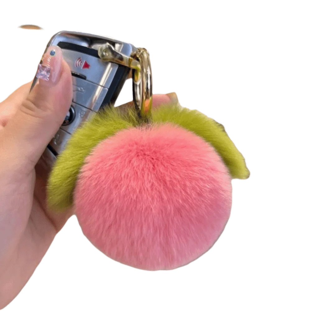

Мягкий плюшевый брелок в виде фрукта: розовый персик, милый дизайн, пушистый, в стиле кавай, аксессуар для сумки