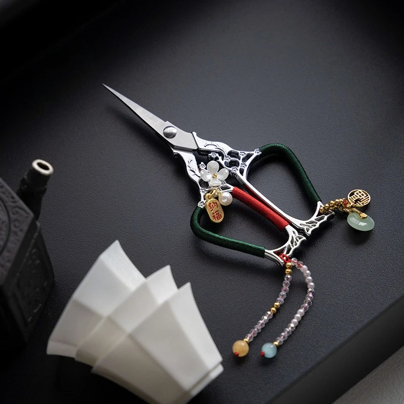 

Handmade Small Scissors Stainless Steel Tea Shears Home Tea Bag Brewing Special Tea Ceremony Accessories Retro Chinese Scissors