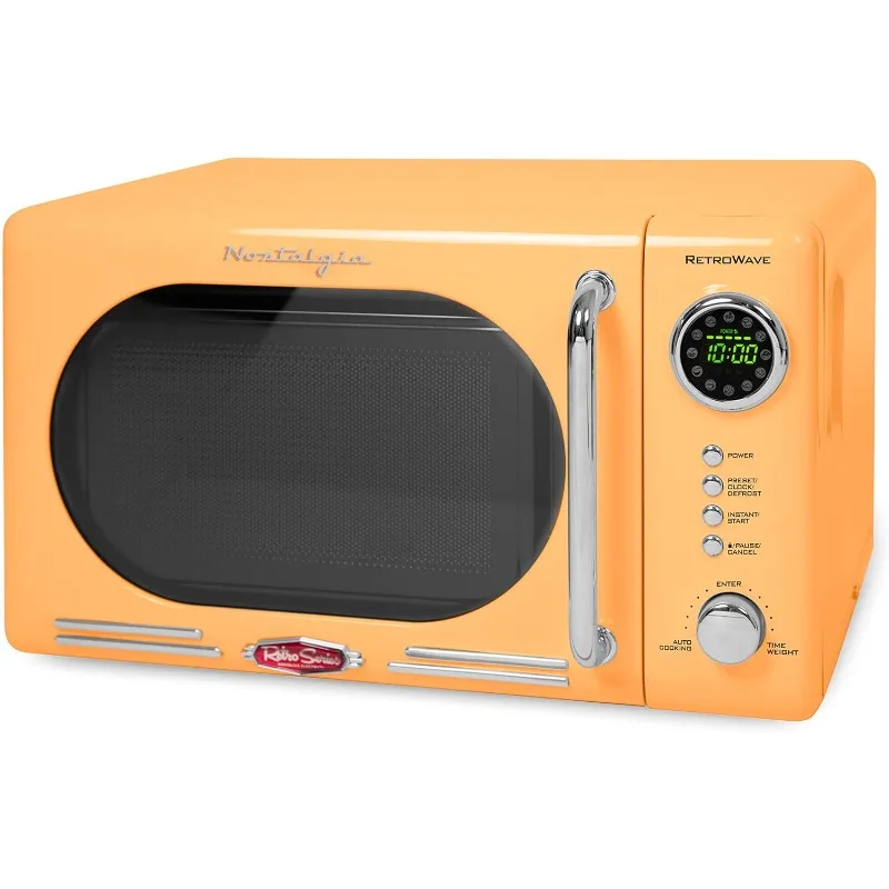 Retro Compact Countertop Microwave Oven - 0.7 Cu. Ft. & Retro 12-Cup Programmable Coffee Maker With LED Display