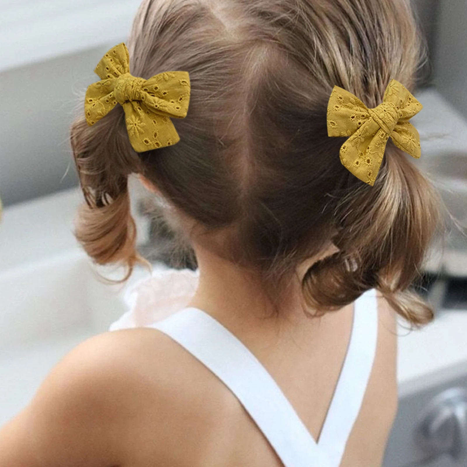 4Pcs/set Solid Hair Bows Clips For Baby Girls Cotton Bowknot Hairpins Barrette New Headwear Bow Clips Kids Hair Accessories Gift