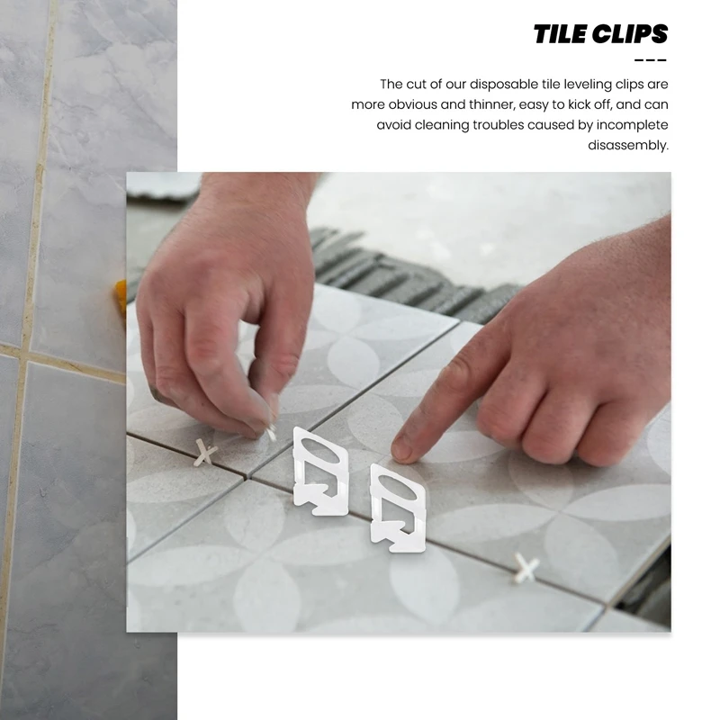 A74I-400Pcs Tile Leveling System Clips 1.5Mm DIY Tiles Leveler Spacers Tile Leveling System For Professional  Tile