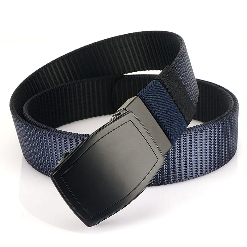 New 3.5 Rotating Automatic Toothless Double sided Two tone Nylon Belt for Men's Casual Simple Canvas Pants