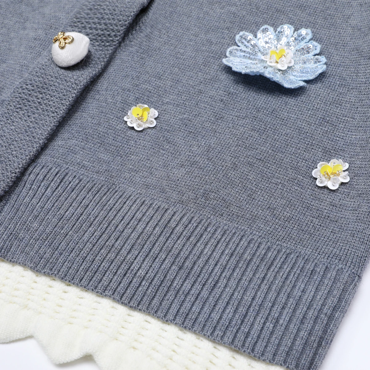 High-End-Qualität Frühling und Herbst neue Mode bestickt gestrickt Internet Celebrity Casual Style Top Jacke + Hosen Set