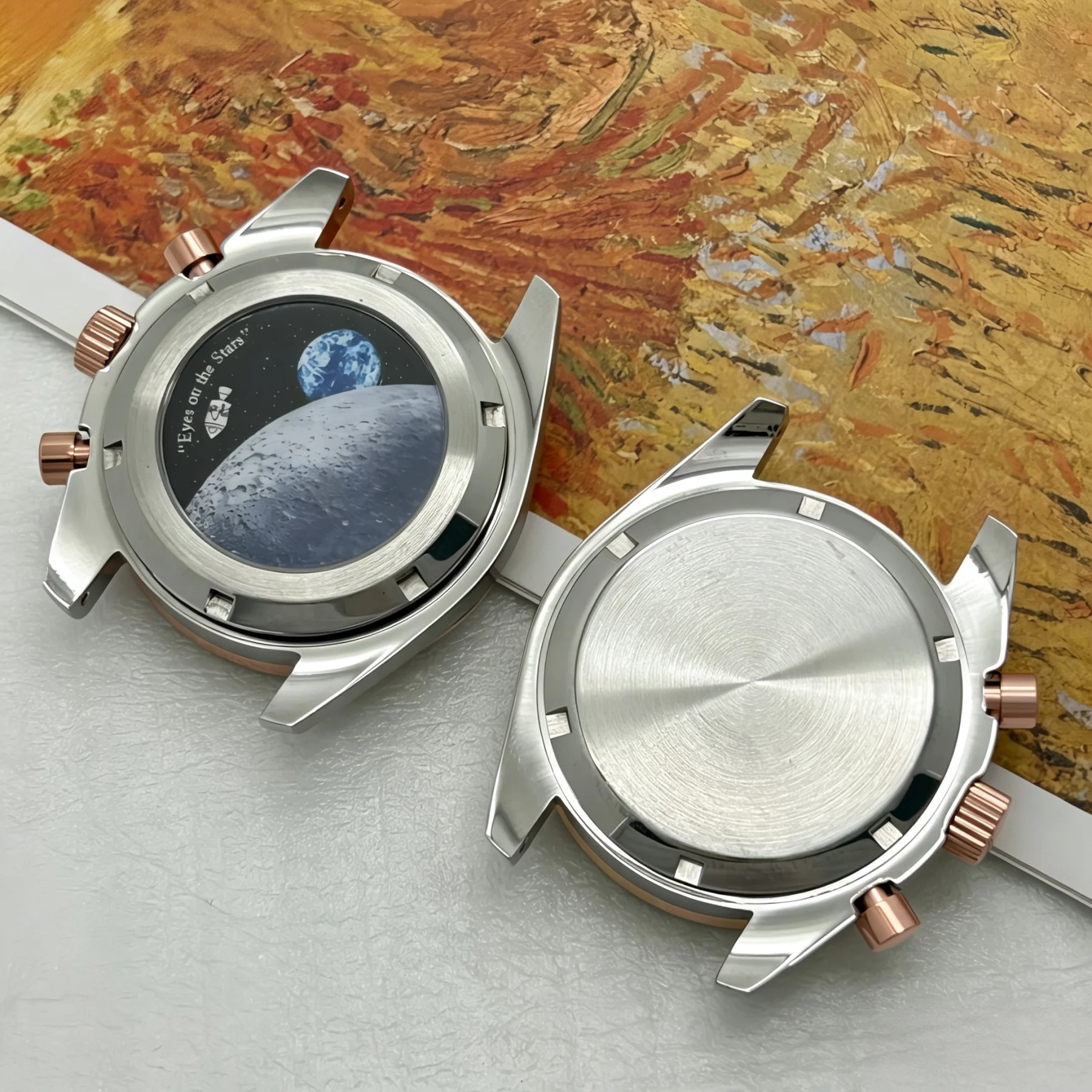 Multifunctional Silver Gold 39.6mm Watch Case with Bezel Suitable for VK63A Quartz Movement Watch Parts Fits 20mm Strap Case