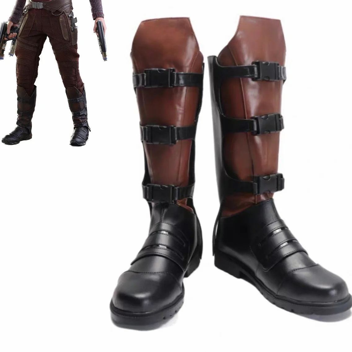 Red Fancy Peter Quill Boots Halloween Cosplay Star Jason Lord Shoes PU Leather