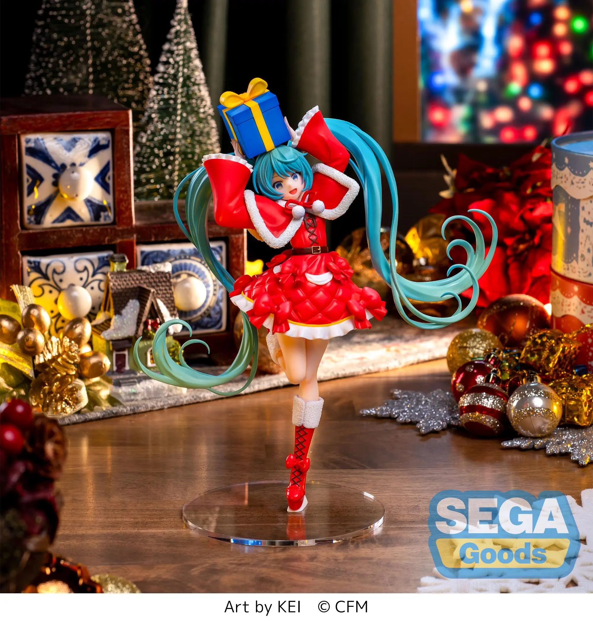 Figuras de acción originales de Sega, juguetes de Anime MIKU LUMINASTA, modelo de estatuilla de Navidad, 2024