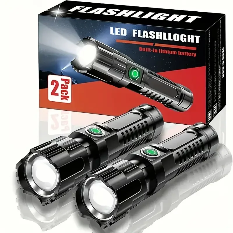 AliExpress NONE Portable Strong Light LED Flashlight Rechargeable Telescopic Zoom Torch Safety Emergency Light for Outdoor Camping Cycling Lamp