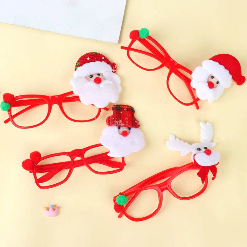 New Year Christmas LED Party Glasses Frame Cartoon Eyewear Photo Booth Props New Year Eve Party Decorations Kids Gift