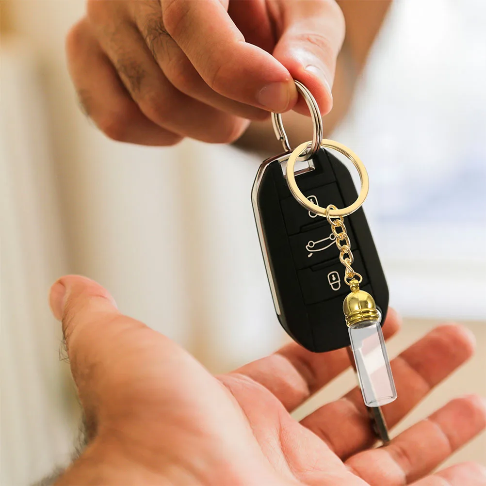 2 قطعة زجاجات عطر زجاجية شفافة قابلة لإعادة الملء سلسلة مفاتيح مانعة للتسرب حجم السفر حامل زيت عطري صغير محمول صغير #5