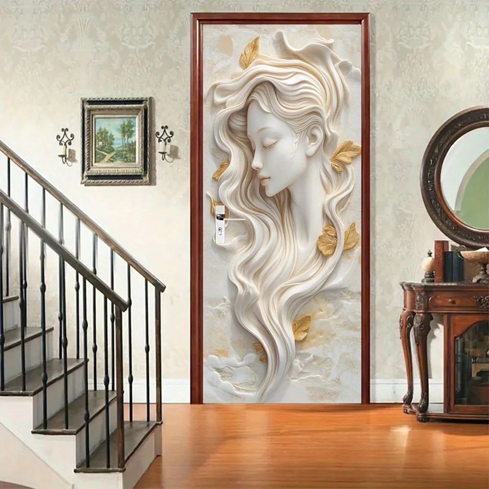 2D flat statue figures Wall Murals PVC Self-Adhesive Wall Stickers Door Sticker Wallpaper Decals Home Decor Poster