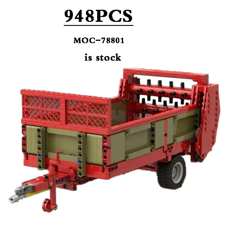 

Classic Farm Machinery Manure Spreader MOC-78801 Trailer Body 948pcs Technic Building Block Toy Model Kids Christmas Gift