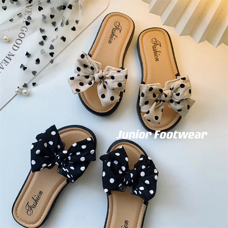 Fashion Bowknot Kids Slippers, Non-slip Soft Sole Summer Sandals for Medium & Older Girls, Indoor & Outdoor Beach Slides - view 2
