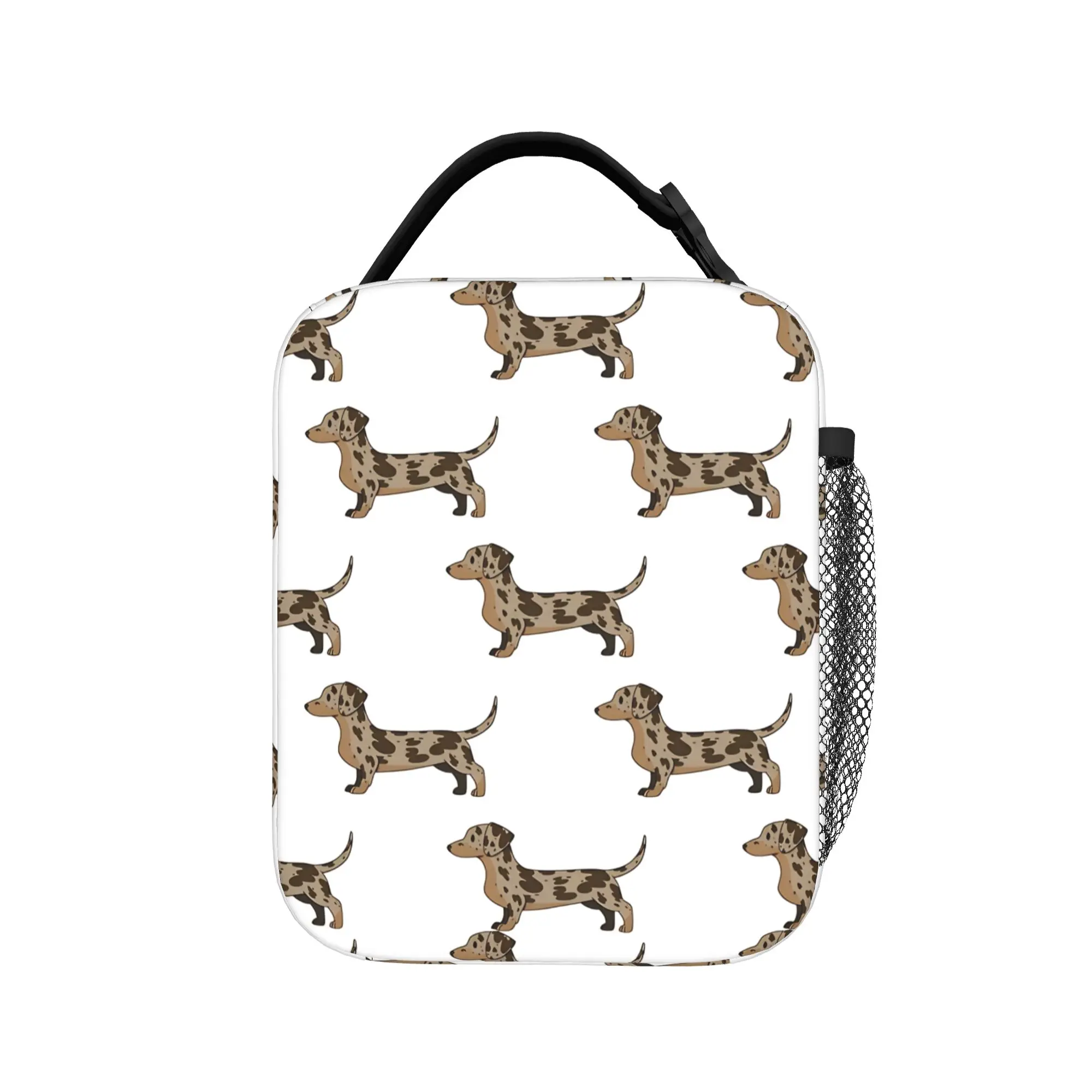 

Lunch Bag Chocolate Dapple Dachshund Dog Outdoor Picnic Lunch Box For Unisex Leisure Convenient Custom Cooler Bag