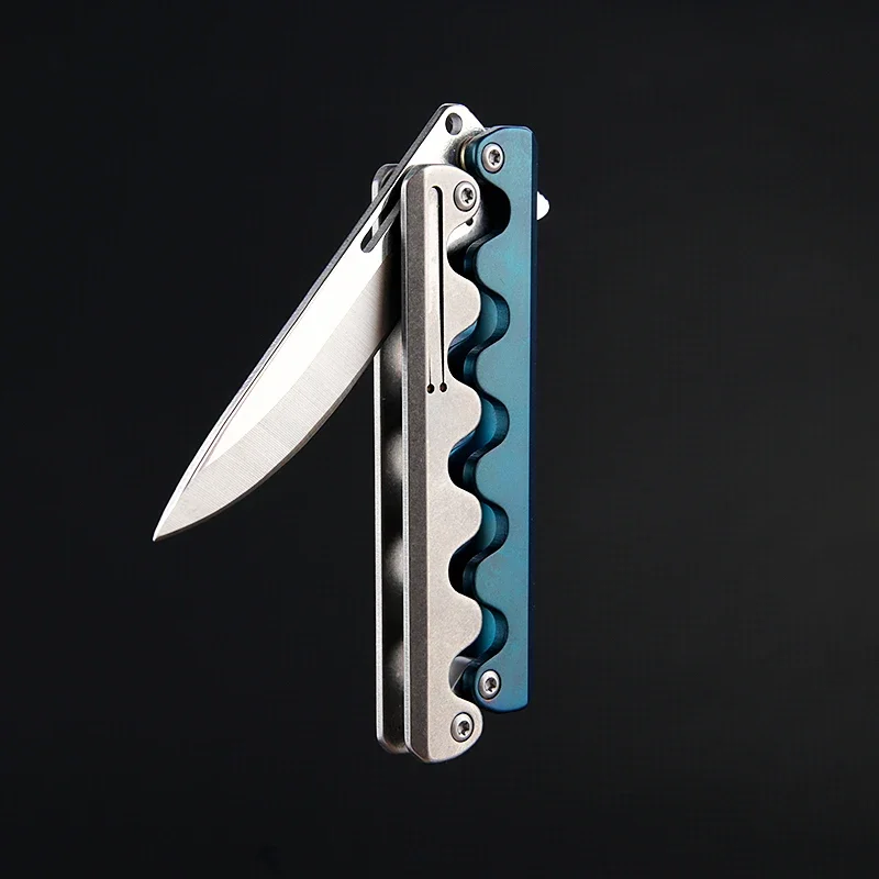 Titanium Alloy Folding Knife, High Hardness D2 Blade Mechanical Knife, EDC Outdoor Camping Men\'s Holiday Gift Knifes