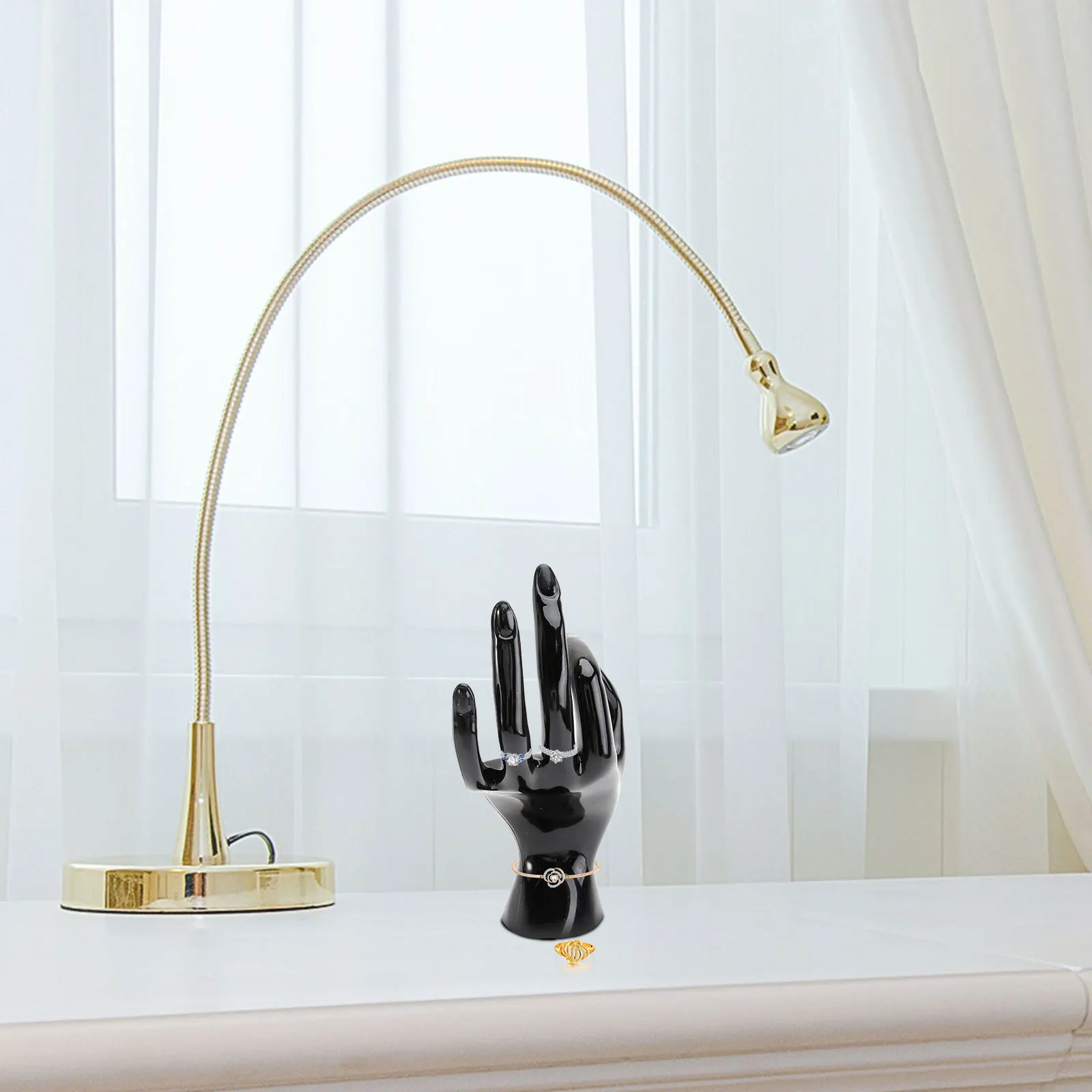 8x17cm Black Creative Ok Hand Shape Jewelry Display Rack Ring Holder Bracelet Display Organizer for Shop Home Jewelry Rack