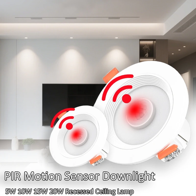 

PIR Motion Sensor LED Downlight 5W 10W 15W 20W 85-265V Recessed Spotlight for Hallway Corridor Ceiling Decorative Lighting