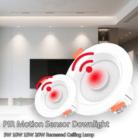 PIR Motion Sensor LED Downlight 5W 10W 15W 20W 85-265V Recessed Spotlight for Hallway Corridor Ceiling Decorative Lighting