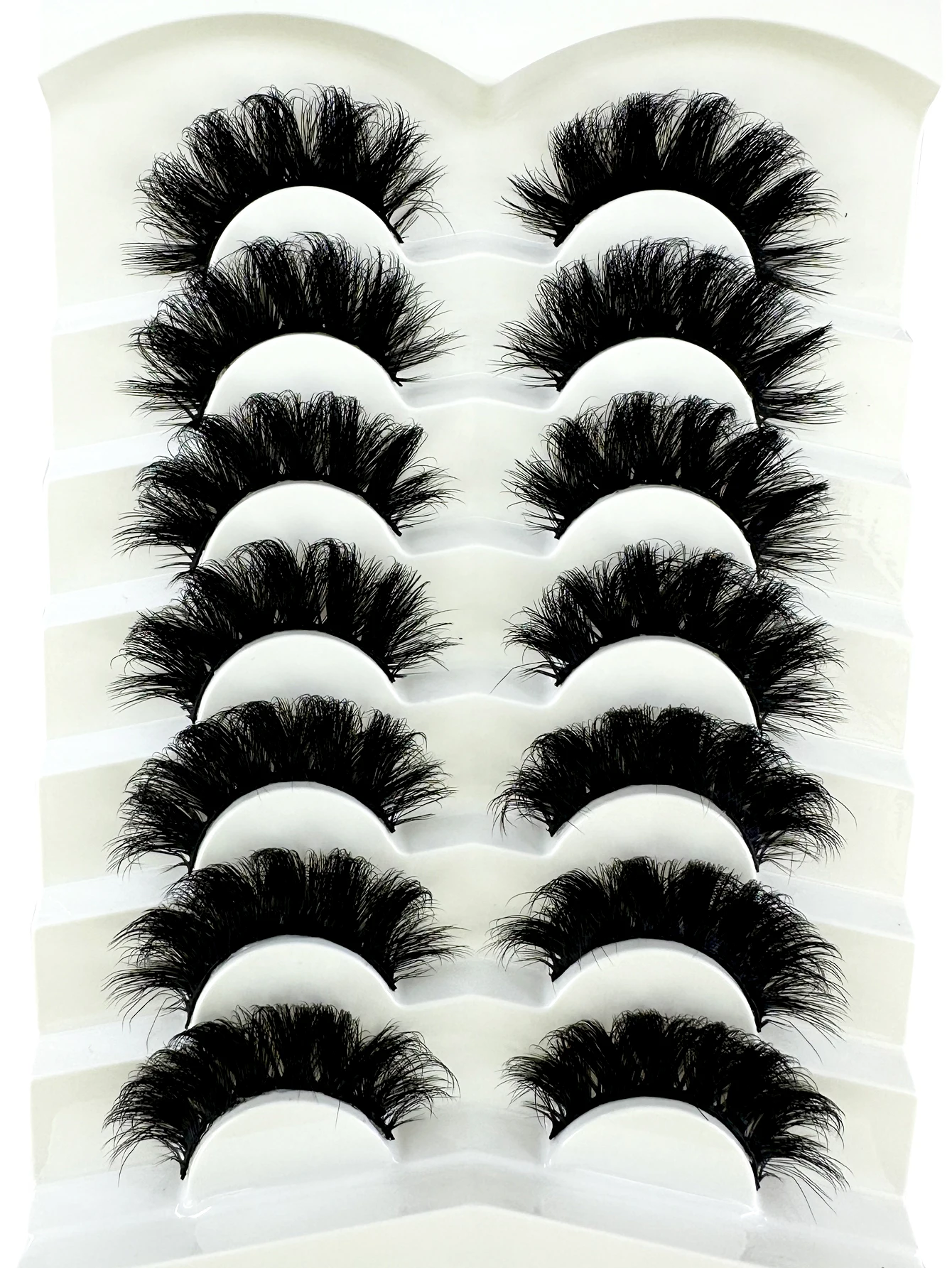 新しい 7 ペアまつげフェイクミンクまつげ長期的な 3D ふわふわミンクまつげ劇的なボリュームまつげエクステンション厚いロング