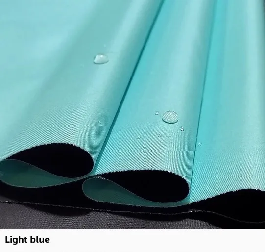 Black PU Coating Waterproof Fabric Plain By Meters for Awnings Shower Curtains Sewing Opaque Textile Needlework Smooth Thin Blue