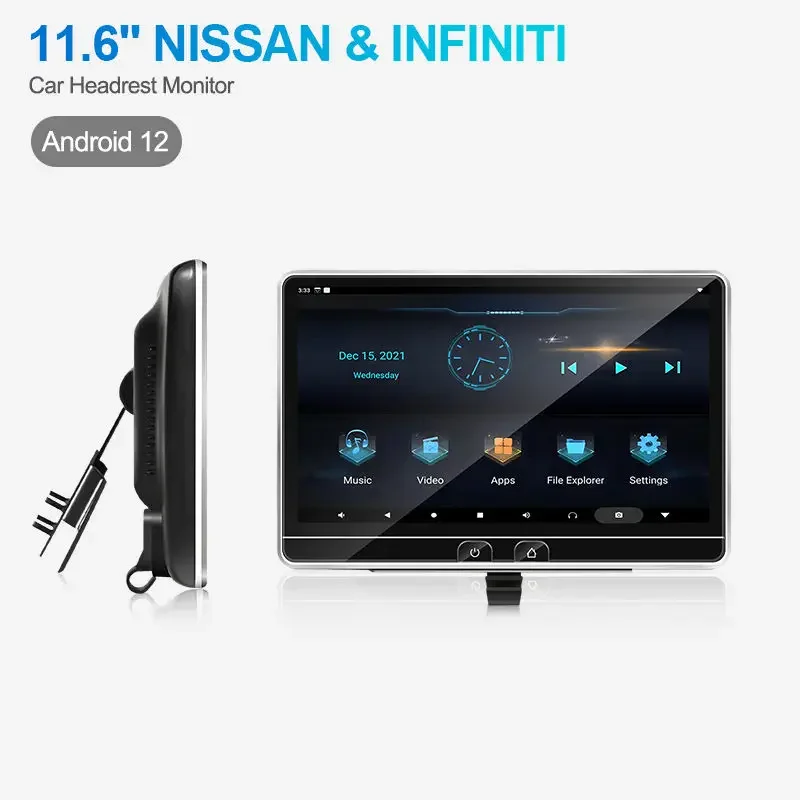 Navihua 11.6 inch Touch Screen Rear Seat Monitor Car Multimedia Android Headrest for Nissan For Infiniti Entertainment System