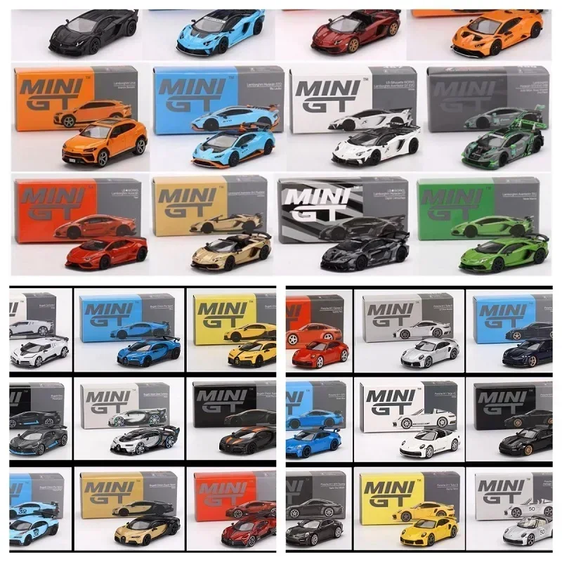 MINI GT 1:64 LB Aventador GT EVO Huracan GT3 EVO #39 2022 IMSA Elantra Pagani Zonda F Nissan GT-R R34 S2000 Diecast Model Car