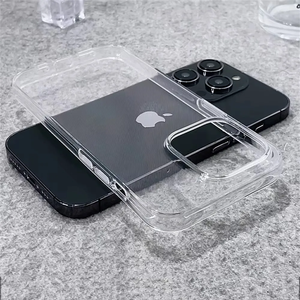 iPhone 15 14 13 12 11 Pro Max X XR 7 8 Plus SE 2022 2020 لگژری سافٹ TPU فون بمپر کے لیے شفاف سیاہ سلیکون سافٹ کیس