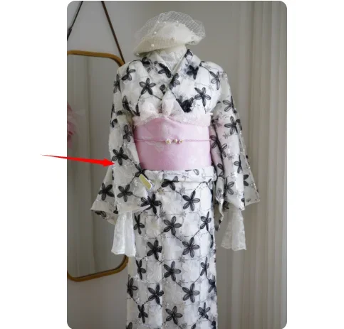 Japanese Formal Ladies Lace Small Patterned Kimono Graduation Embroidered Sequin Dress