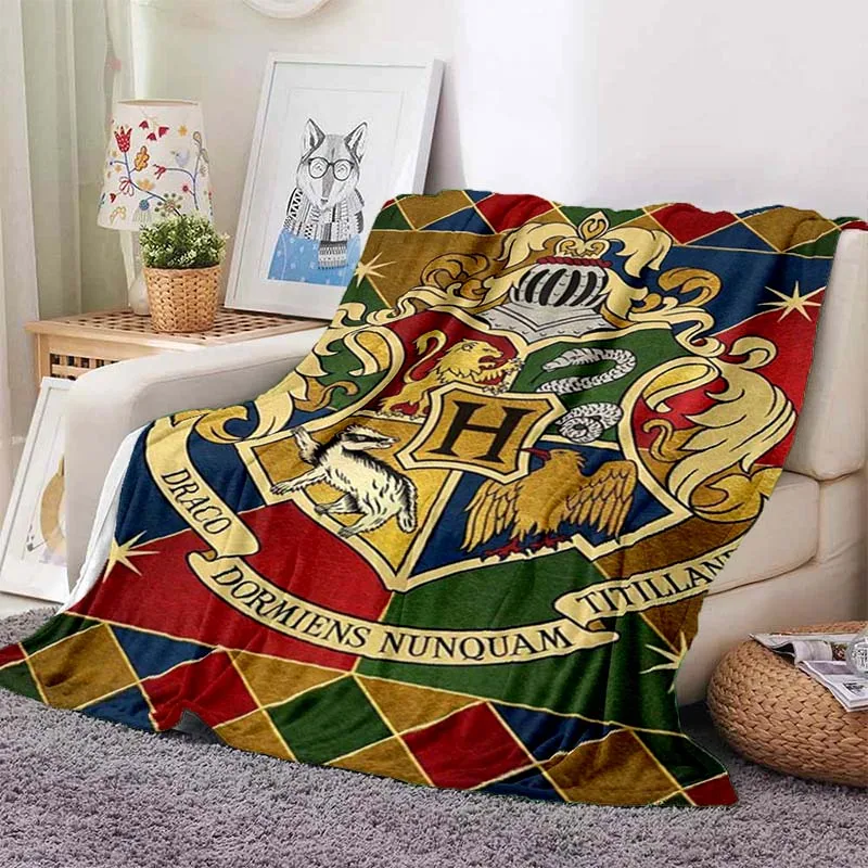 

large size Magic World School-Crest flag Pattern blanket Gift Sofa Blanket for Adults and Children Bedroom Decor Blanket