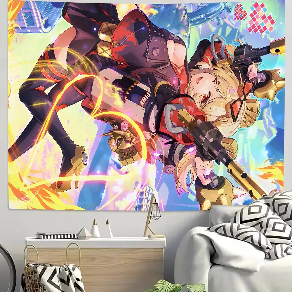 حار فتاة بورنيس الأبيض Zenless منطقة صفر لعبة نسيج شعبية غرفة الديكور قماش مزخرف جداري غرفة الفن ديكور المنزل جدار ديكور فني