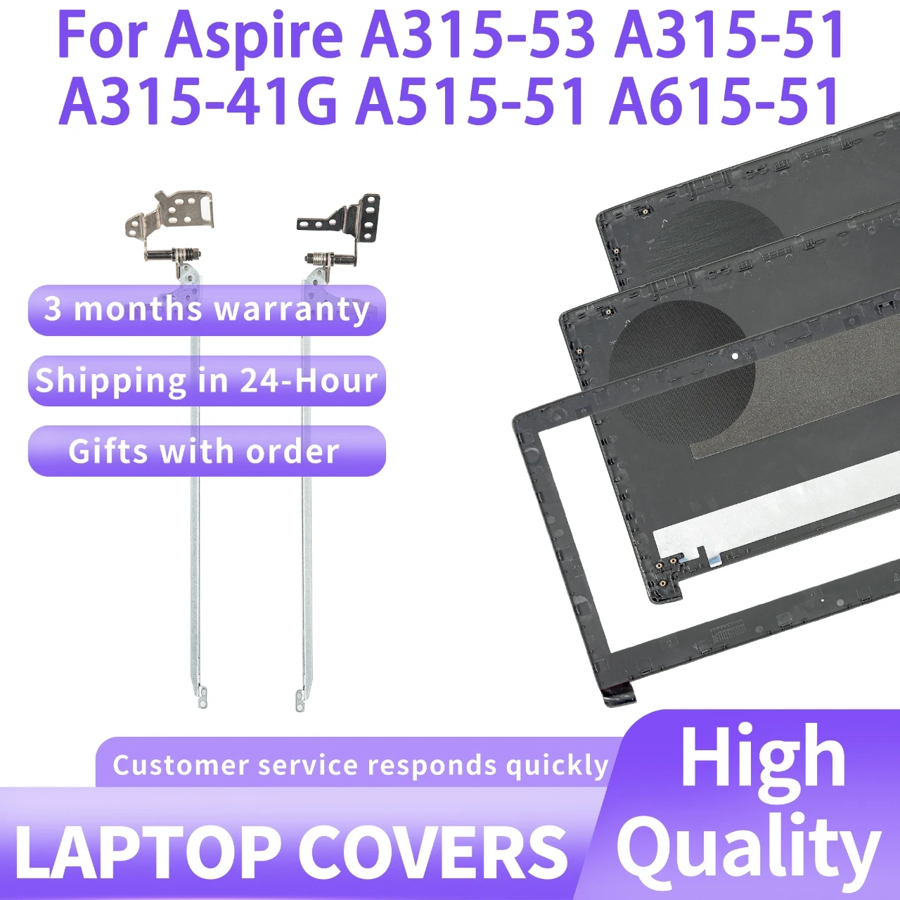 

Корпус ПК для Aspire A515-51 A515-51G A515-41 A515-41G A615-51 N17C4 Петли лицевой панели верхней крышки 15,6 дюйма Пластик 15,6 дюйма