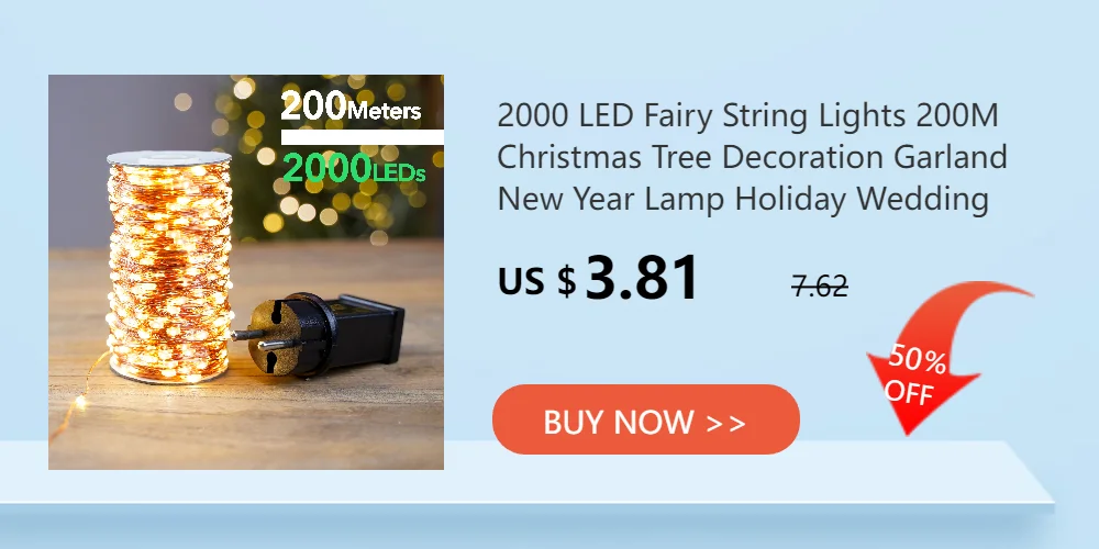 30m 50m 100m 200m LED String Lights Street Fairy Light Waterproof for Outdoor Christmas Fairy Lights Holiday Wedding Decoration