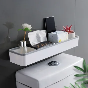 벽걸이 변기 욕실 보관 캐비닛 랙, 펀치 프리 다기능 인공물, 변기 랙 선반 위 정리함  Best5