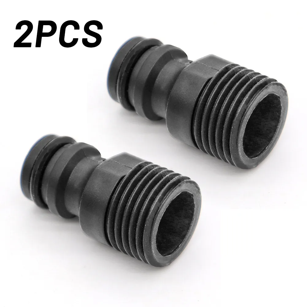 2PCS 1/2inch Threaded Tap Adaptor Garden Water Hose Quick Pipe Connector Fitting Flower Garden Irrigation System Part Adapter