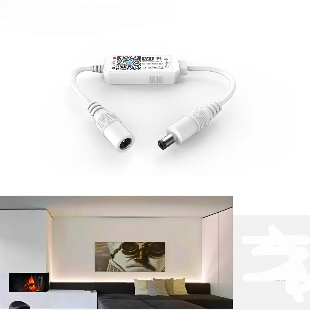 Imagem -05 - Única Cor Luzes Led Strip Controller Controle de Voz Inteligente Wifi Mini dc 528v