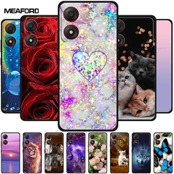 For ZTE Blade A34 4G Case Soft Silicone TPU Lovely Painted Back Cover for ZTE Blade A 34 Black Bumper for BladeA34 Protector Cat