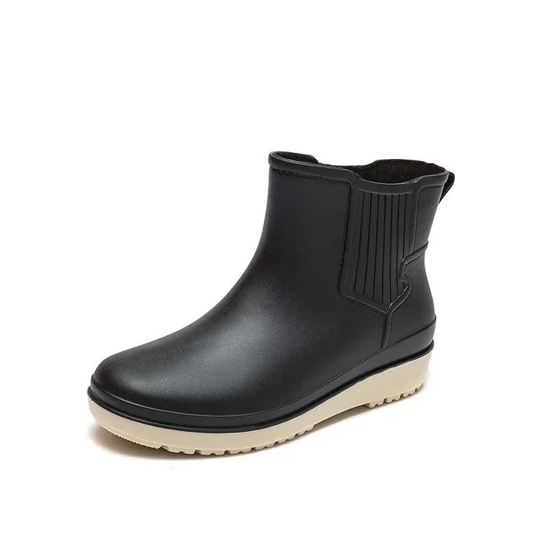 Botas de lluvia impermeables para mujer, botines informales, ligeros