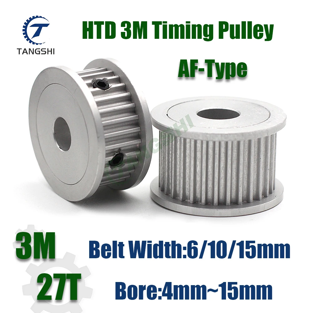 HTD 3M 27 Teeth Timing Pulley Bore 4mm~15mm For Belt Width 6/10/15mm HTD 3M 27 Teeth Synchronous Timing Pulley HTD 3M 27T