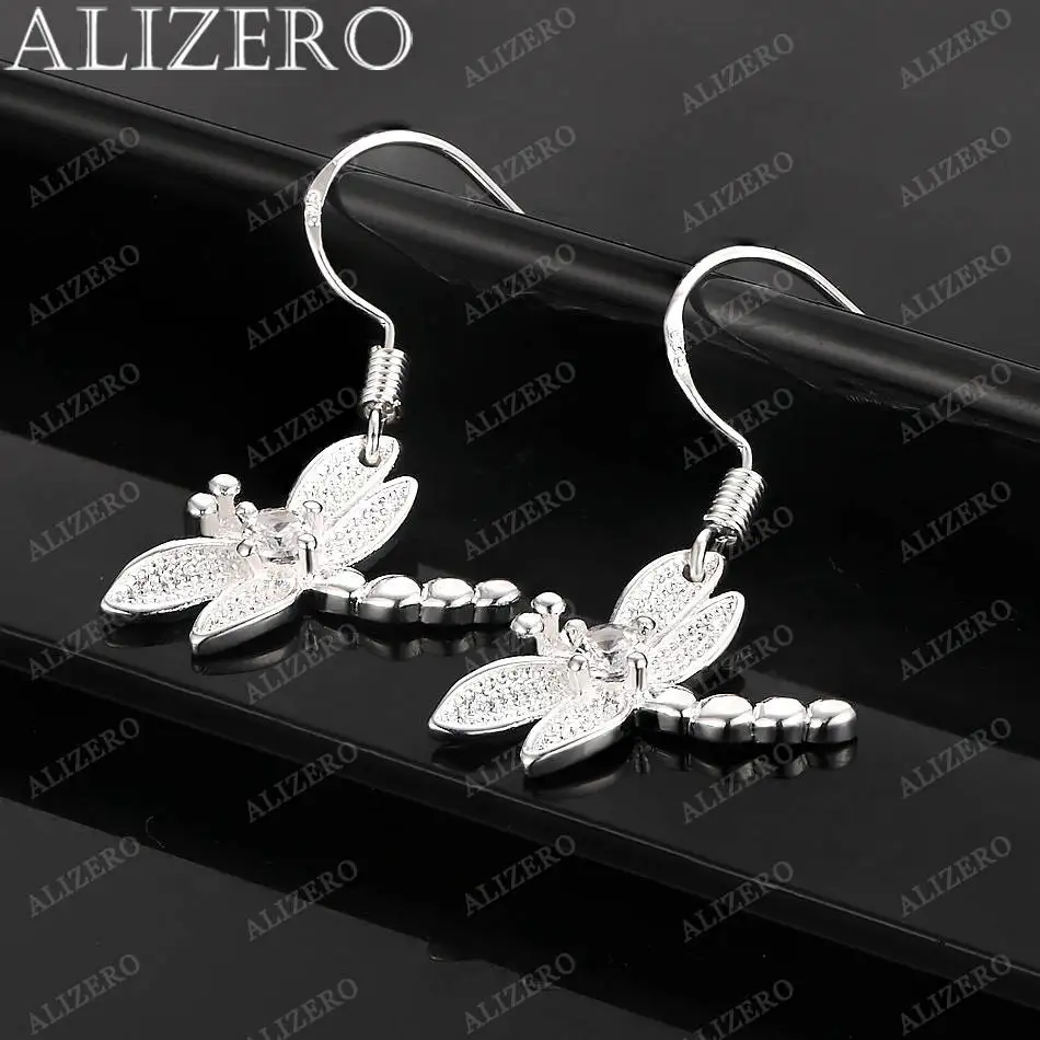 

Top 925 Sterling Silver Dragonfly Drop Earrings Fashion Party Charm Jewelry Woman Wedding Zircon Dragonfly Drop Earrings
