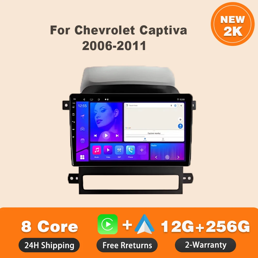 

Car Radio Android 14 Multimedia CarPlay Navigation GPS For Chevrolet Captiva 2006-2011 AUTO Touch Screen autoradio Unit BT