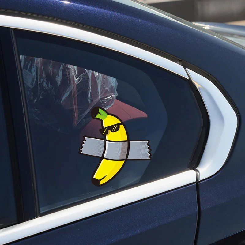 Car reflective stickers personalized funny banana waterproof decorative stickers rear window glass body stickers accessories