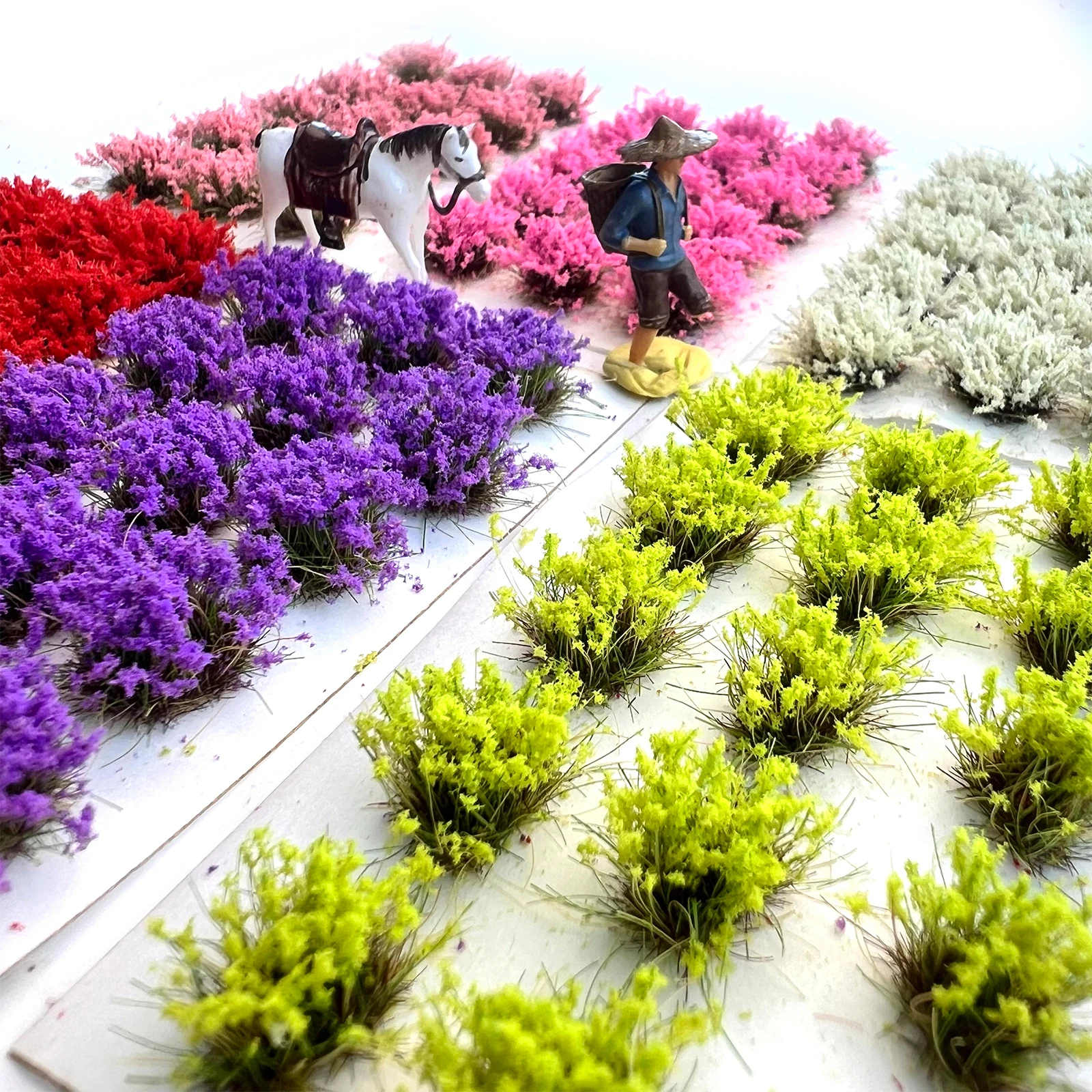 15 шт. 8 мм миниатюрные статические цветочные кластеры, аксессуары для диорамы, модель поезда, урна, поделки своими руками