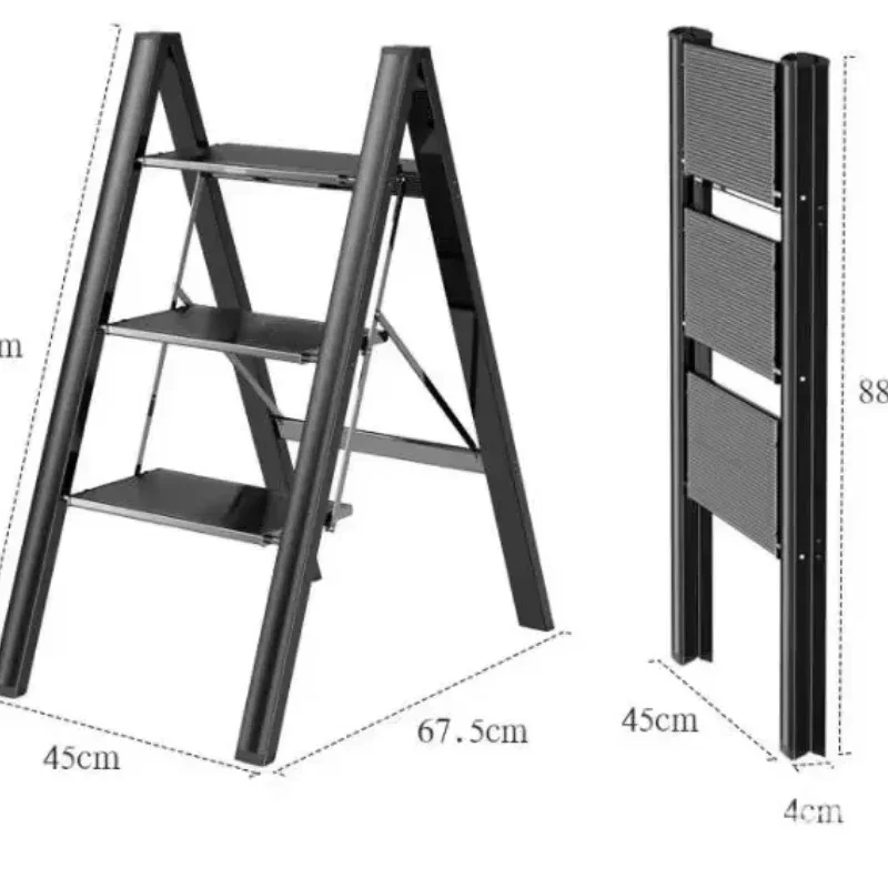 Household Stairs Thickened Aluminum Alloy Ladder High Stools Staircase Portable Compact Step Ladder Lightweight Climbing Aid