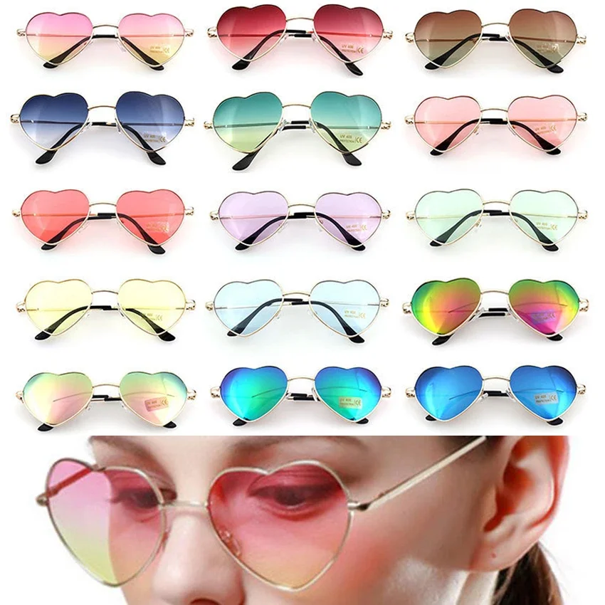 

Foenixsong Women's Sunglasses Heart Frame Pink Mirror Lenses for Women Men Glasses UV400 80s Vintage Outdoor Camping Eyewear