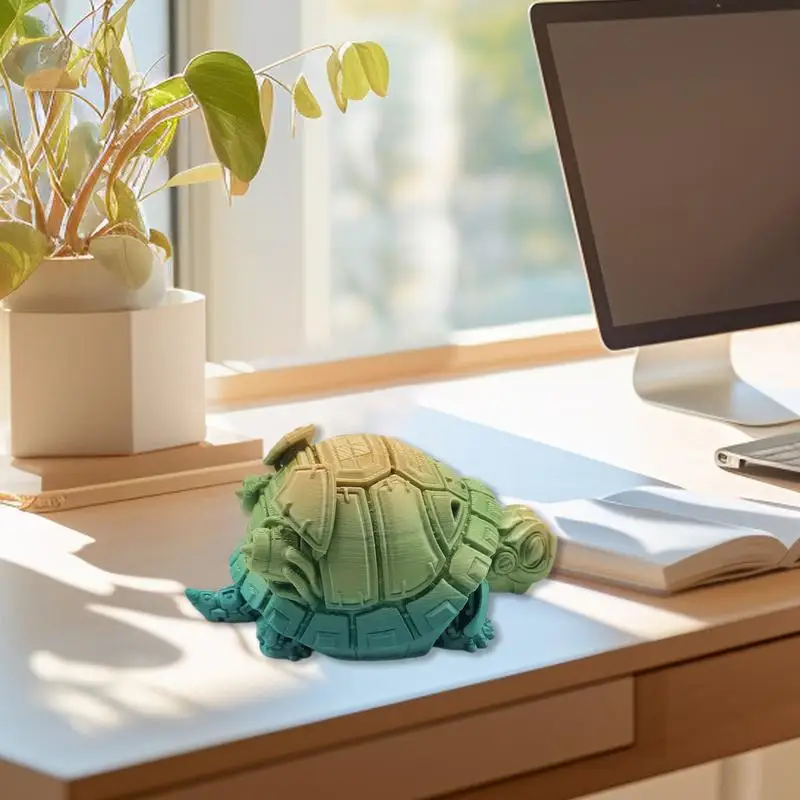 Articulated 3D-Printed Turtle Articulating Fidget Figures Sea Turtle Figure Articulated Fidget Toy Joint Mobility Executive Desk