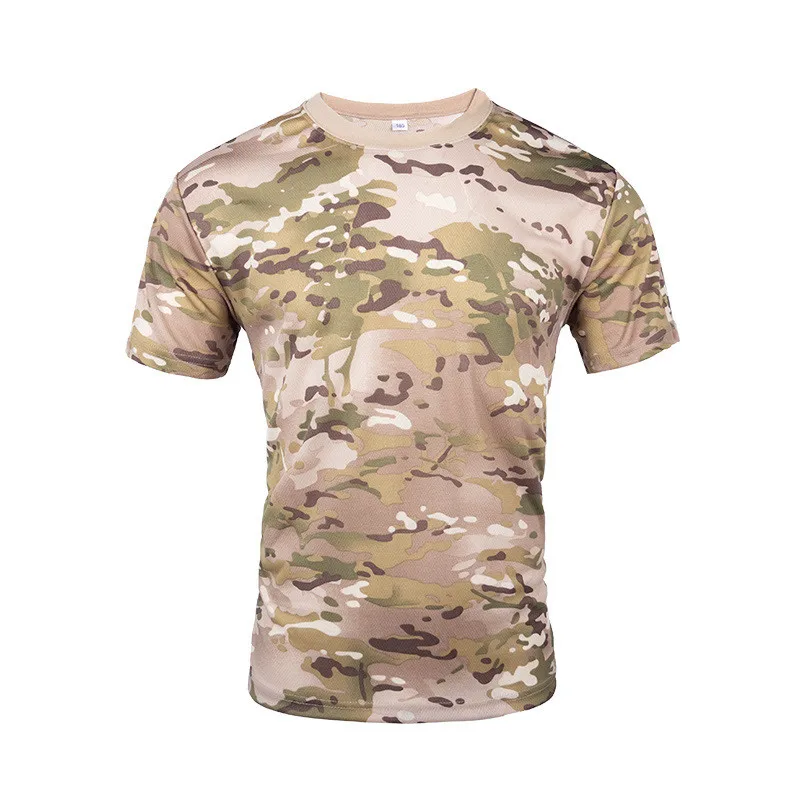 Men Camouflage Hunting Shirts Tactical Fishing Shirt Military Tshirts Camo Hiking Camping  Quick Dry  Clothes