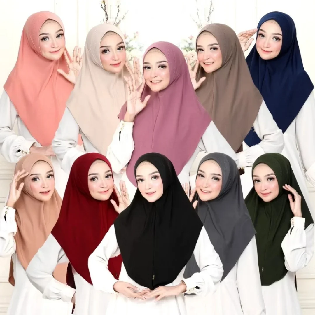 الملايو مزدوجة الذقن Undercap المرأة المسلمة بلون وشاح داخلي الإسلامي لحظة الحجاب السيدات قبعة كريستال القنب بونيه قبعة 80*55 سنتيمتر