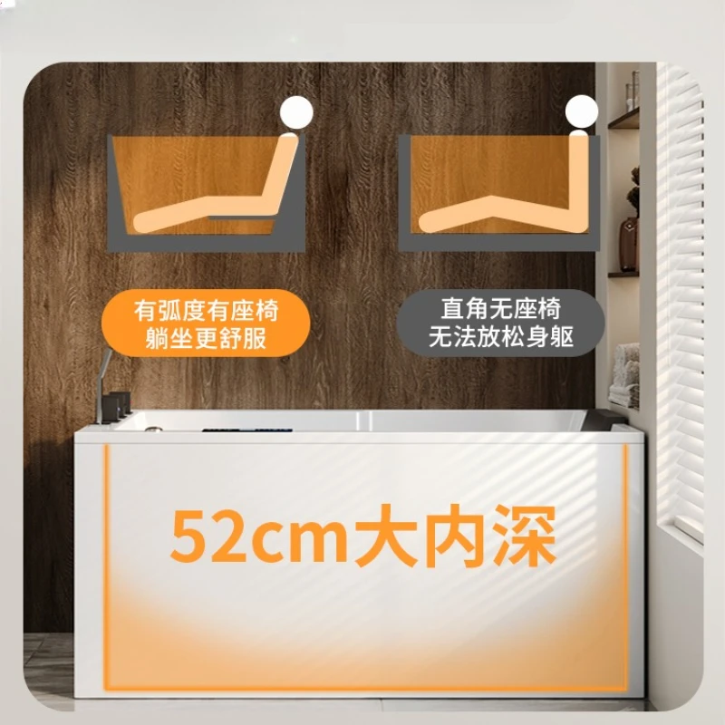 حوض استحمام منزلي صغير من الأكريليك، حوض استحمام ياباني عميق لركوب الأمواج، حوض استحمام ثرموستاتي ذكي #4