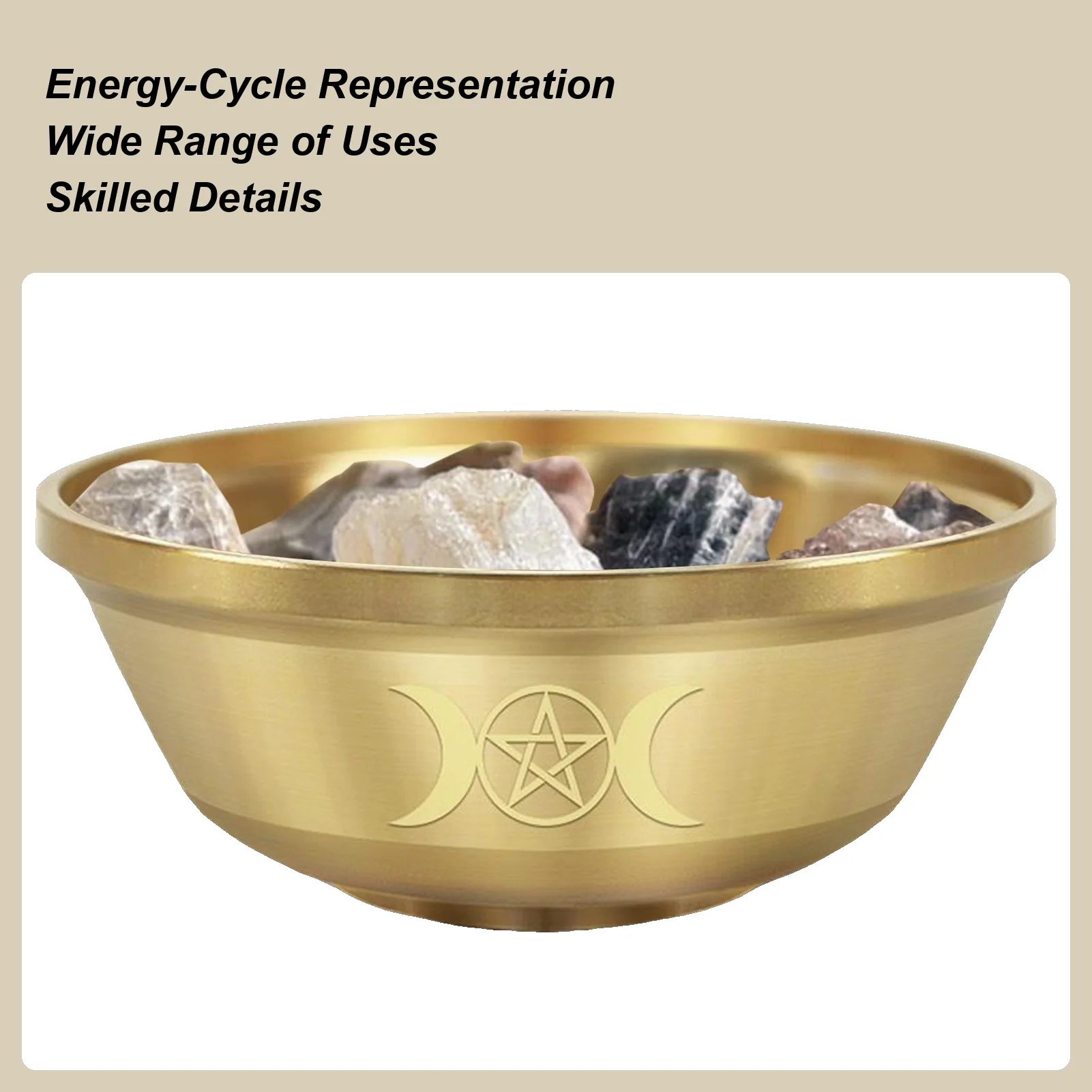 Bol rituel plat pentagramme décor à la maison 9cm cérémonie offre d'eau bol pour autel méditation Yoga Studio cérémonie pleine conscience
