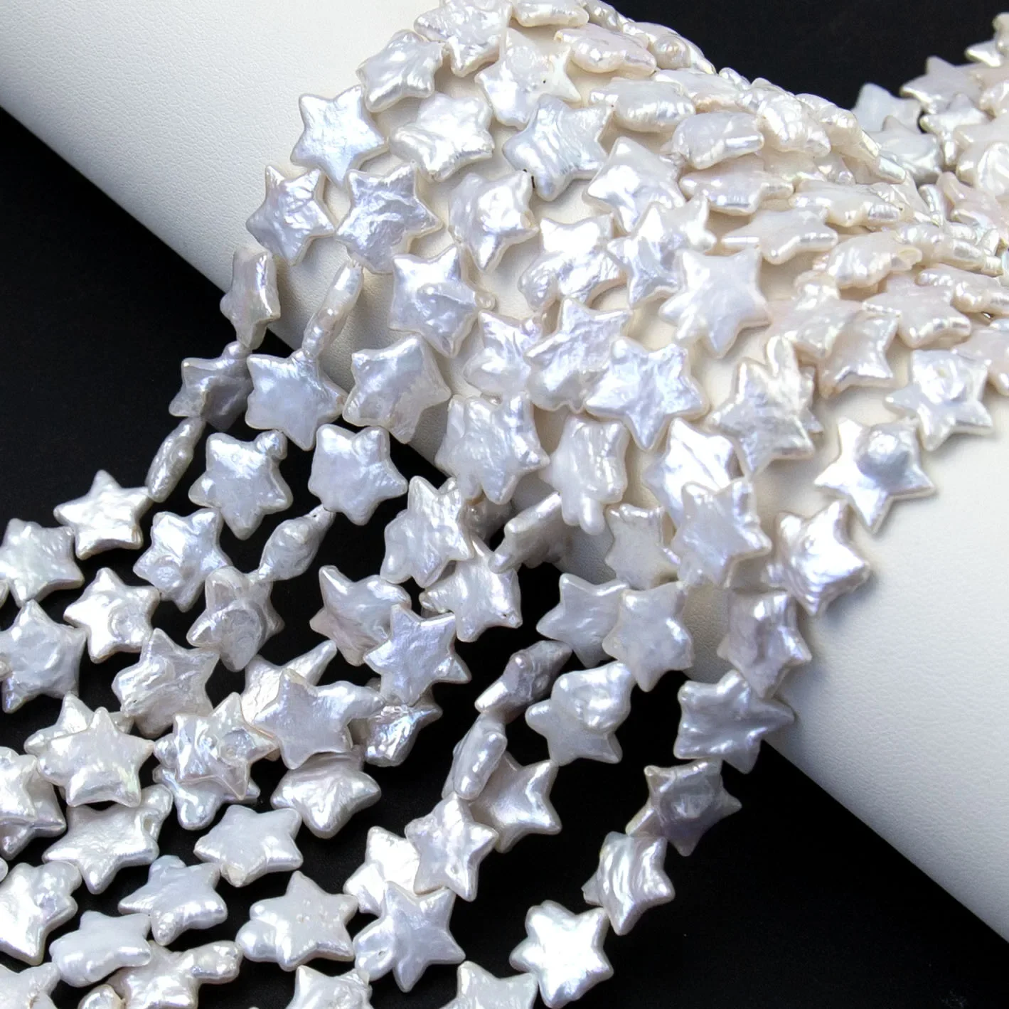 1 ستراند 11-12 مللي متر لؤلؤ المياه العذبة الطبيعية شكل نجمة فضفاض الخرز لصنع المجوهرات عقد دي اي واي سوار شكل نجمة خماسية #4