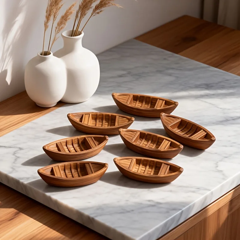7pcs Boat Ornaments Decorations, Tabletop Decorative Crafts, Ocean-Themed Ornaments, Micro Landscape Masterpiece-Level Additions